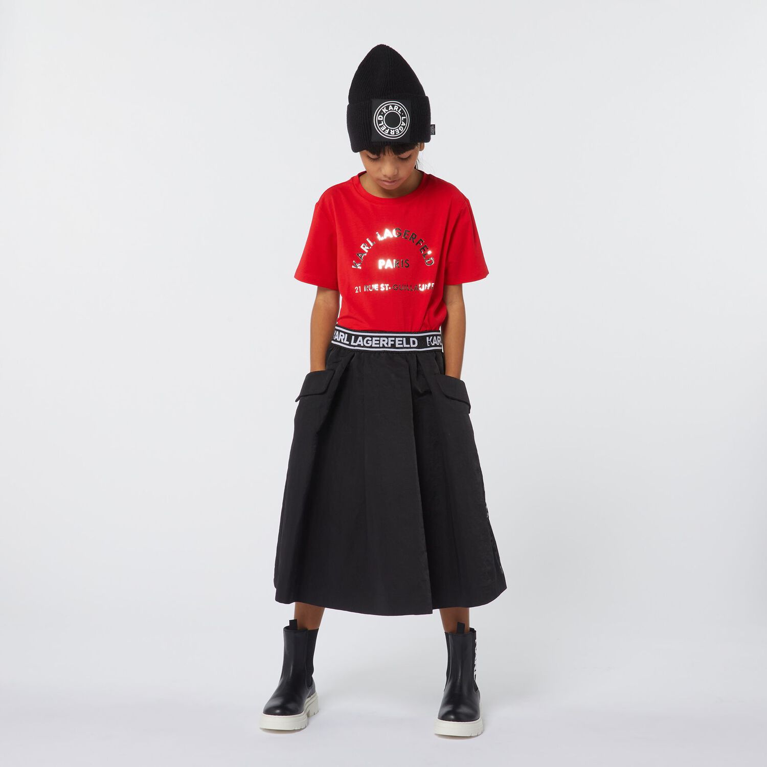 Girls Red Logo T-Shirt, 1, hi-res image number null