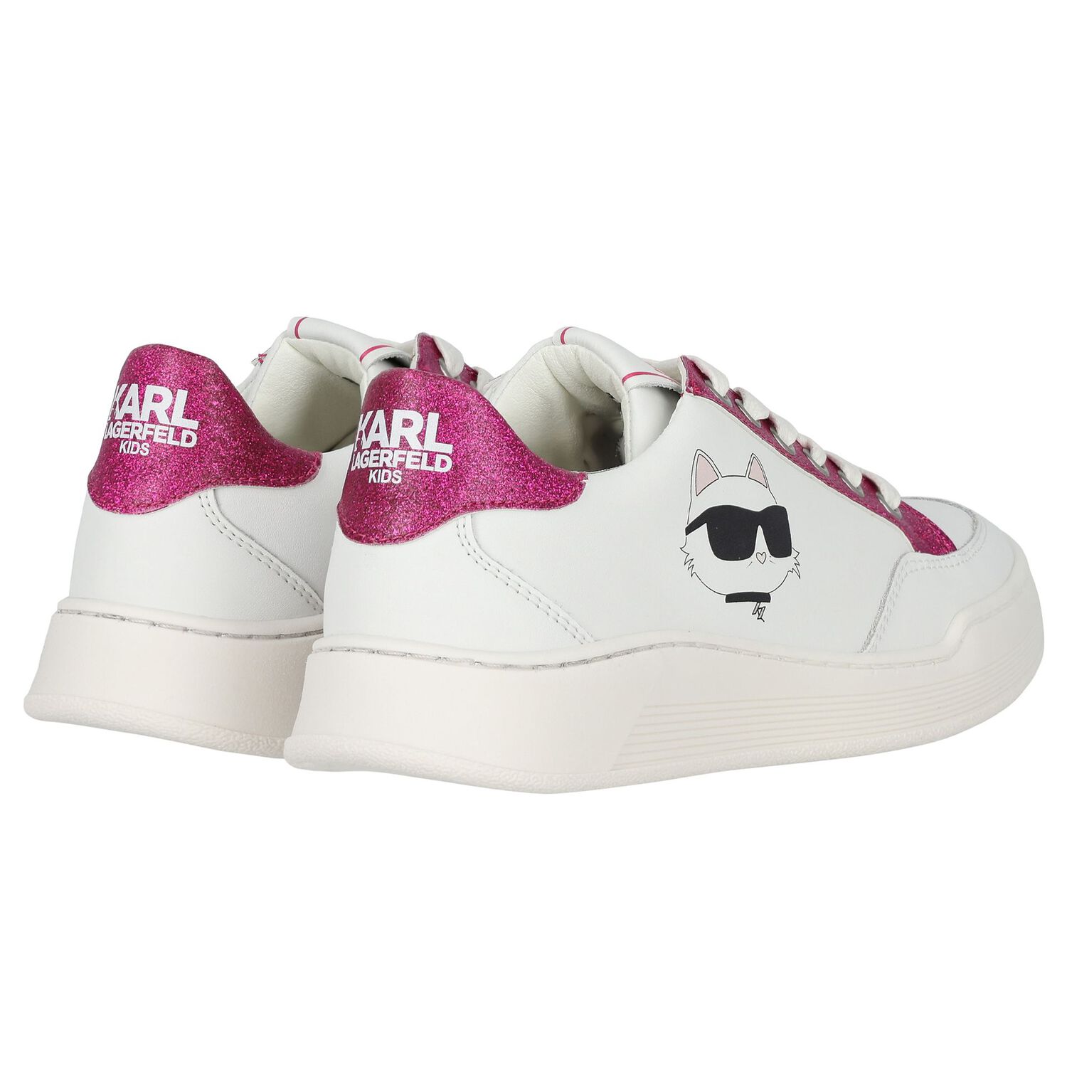 Girls White Logo Trainers, 1, hi-res image number null