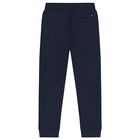 Boys Navy Blue Logo Joggers, 1, hi-res