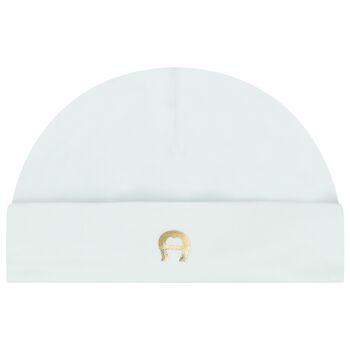 Baby Boys Blue & Gold Logo Baby Hat