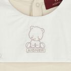 Beige & White Teddy Bear Babygrow , 1, hi-res