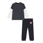 Baby Boys Navy Blue Logo Joggers Set, 2, hi-res