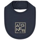 Baby Boys Navy Blue Logo Bib, 3, hi-res
