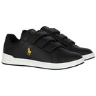 Boys Black Logo Trainers, 1, hi-res