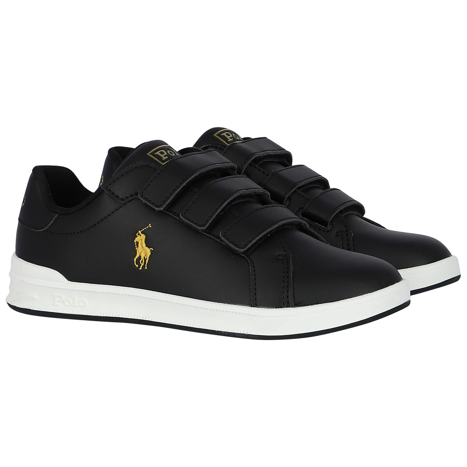 Boys Black Logo Trainers, 1, hi-res