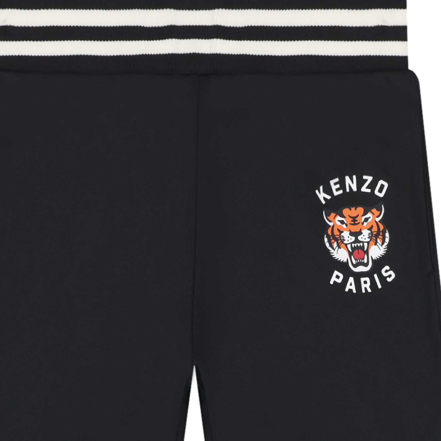 Boys Black Tiger Logo Trousers, 1, hi-res