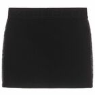 Girls Black Logo Skirt, 1, hi-res