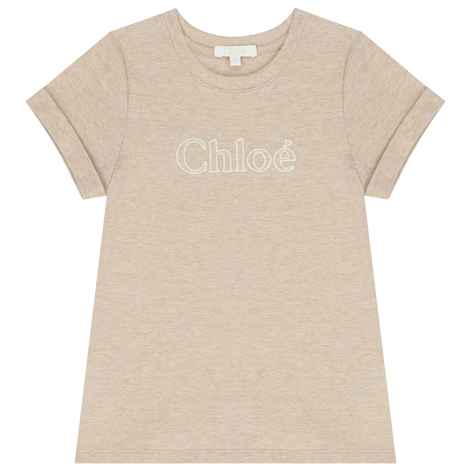 Girls Beige Logo T-Shirt, 1, hi-res image number null