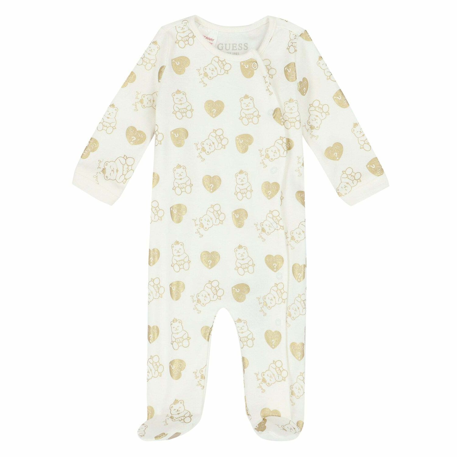 Girls Ivory & Gold Babygrow, 1, hi-res