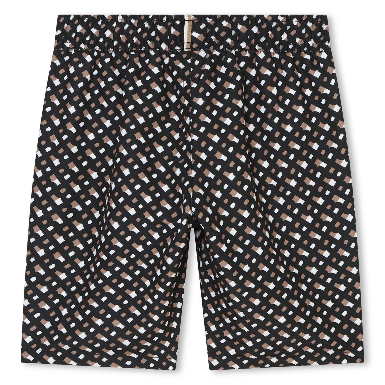 Boys Black, Beige & White Logo Swim Shorts, 1, hi-res image number null