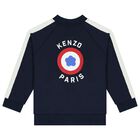 Navy Blue Logo Zip Up Top, 1, hi-res