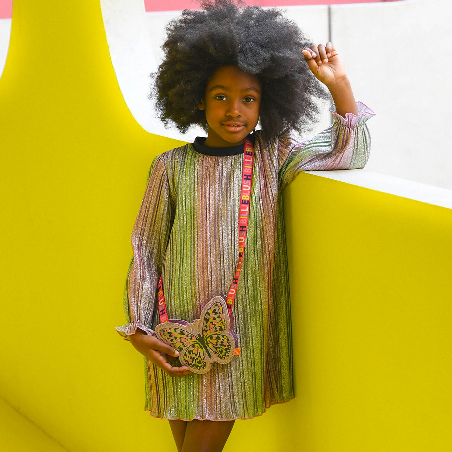 Girls Purple Butterfly Shoulder Bag, 1, hi-res