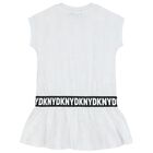 Girls White Logo Dress, 1, hi-res