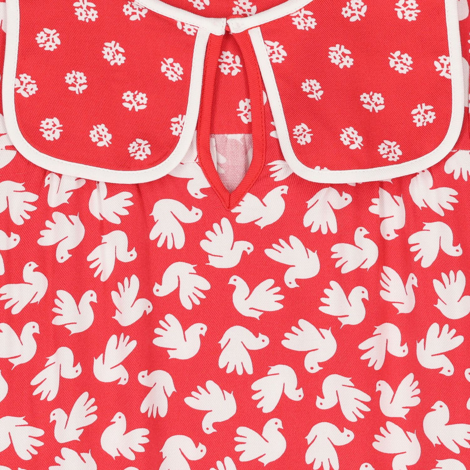 Girls Red Floral & Dove Dress , 1, hi-res