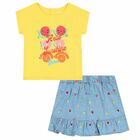 Younger Girls Yellow & Blue Skirt Set, 1, hi-res