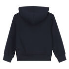 Girls Navy Logo Hooded Top, 1, hi-res