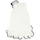 Girls White Floral Dress, 1, hi-res