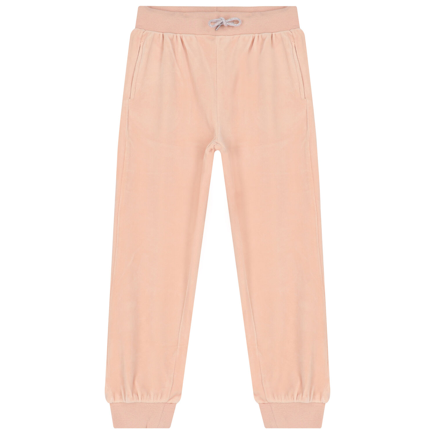 Girls Pink Logo Velour Joggers, 1, hi-res
