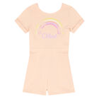 Girls Pink Logo Playsuit, 1, hi-res