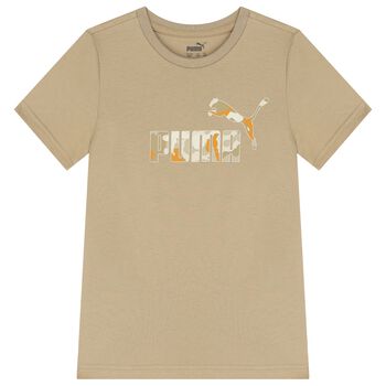 Boys Beige Logo T-Shirt