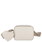 Girls Ivory & Gold Logo Shoulder Bag, 1, hi-res