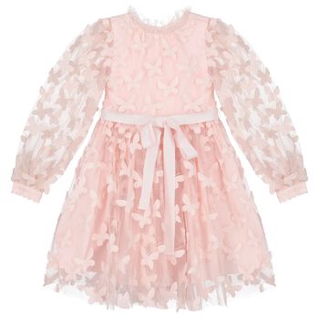 Girls Pink Butterfly Dress