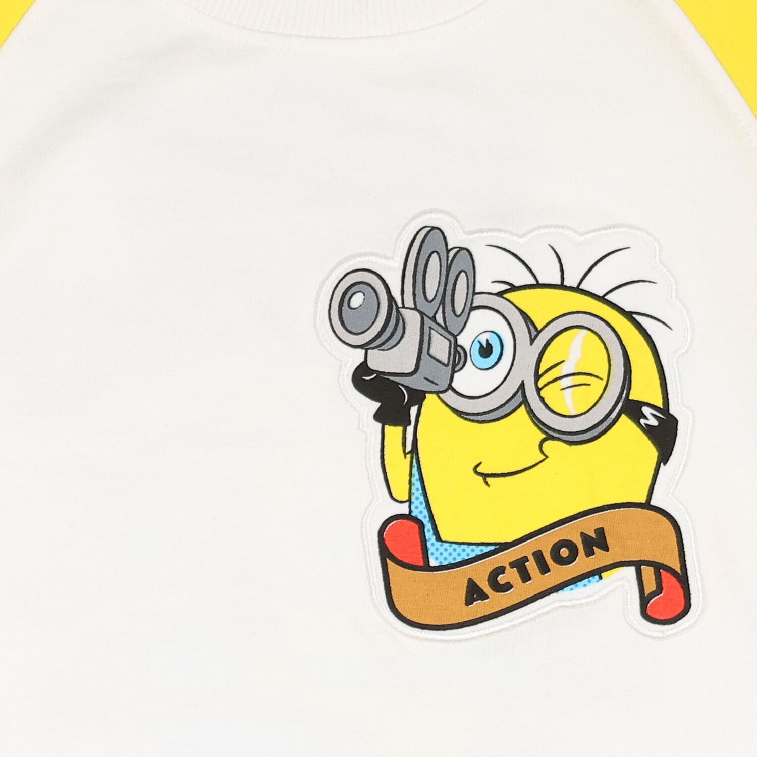 Boys White & Yellow Minions Shorts Set, 1, hi-res