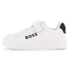 Boys White Logo Trainers, 2, hi-res