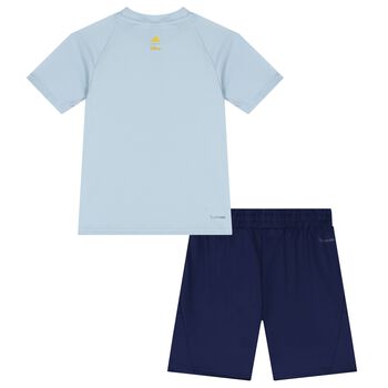Boys Blue & Navy Blue Mickey Mouse Shorts Set