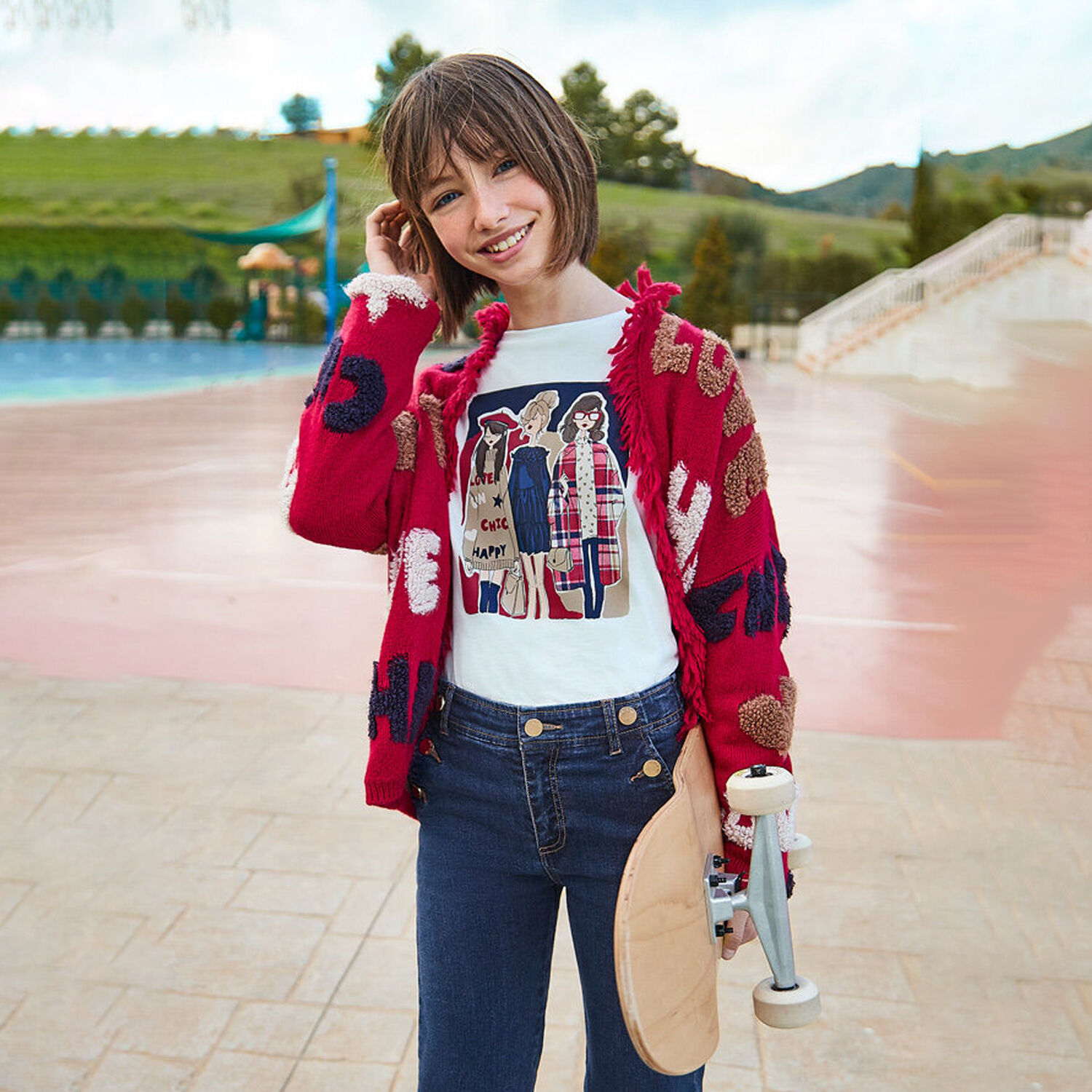 Girls Ivory Long Sleeve Top, 1, hi-res image number null