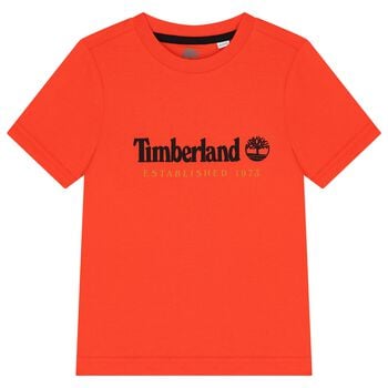 Boys Orange Logo T-Shirt