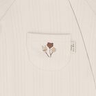 Beige Balloon Motif Ribbed Baby Romper, 1, hi-res
