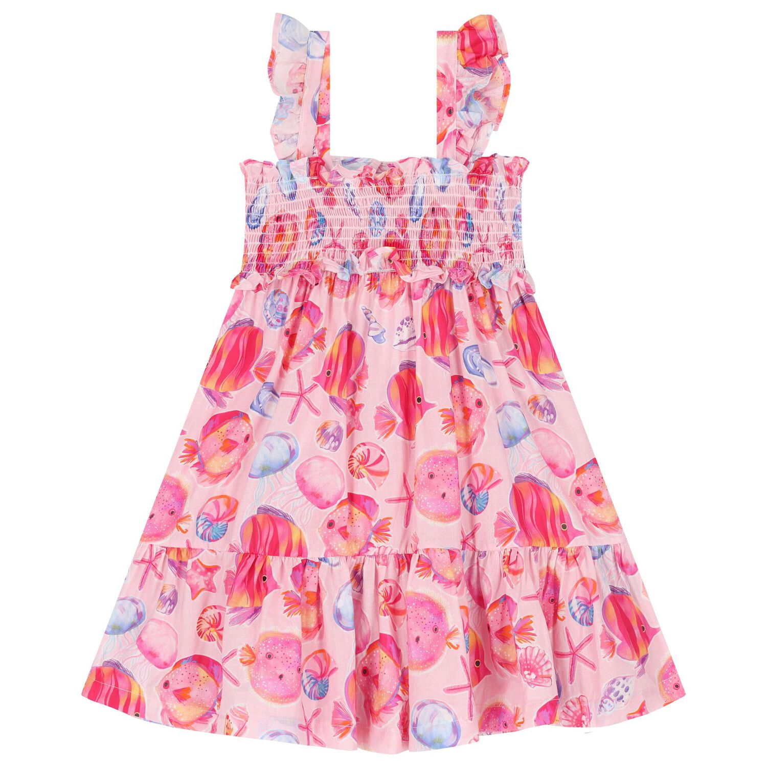 Girls Pink Sea Creature Dress Set, 2, hi-res image number null
