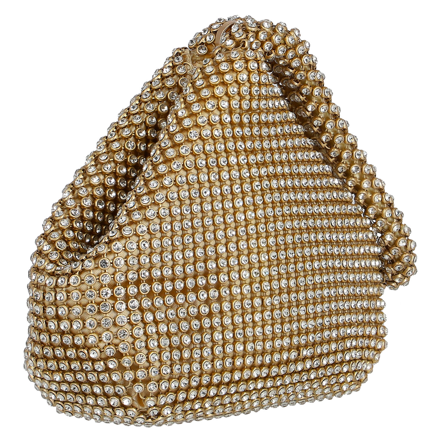 Gold Embellished Rhinestones Bag, 2, hi-res