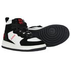 Boys Black & White Logo Trainers, 1, hi-res