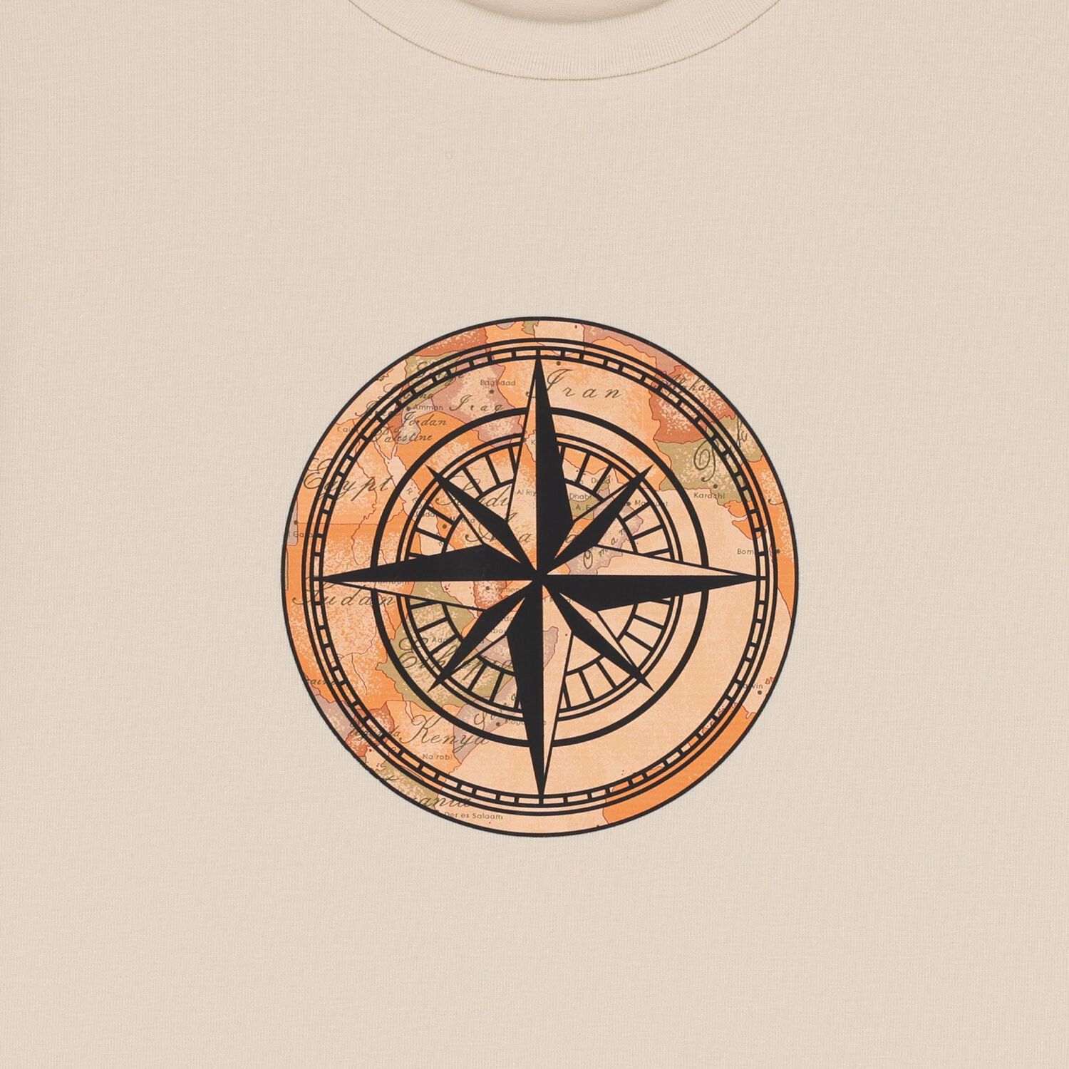 Boys Beige Compass Geo Map T-Shirt, 1, hi-res