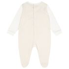 Ivory & Beige Teddy Bear Logo Babygrow, 1, hi-res