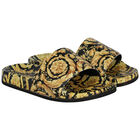 Gold & Black Barocco Sliders, 1, hi-res