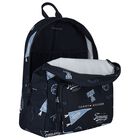 Boys Navy Blue Logo Backpack, 1, hi-res
