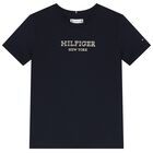 Girls Navy Blue Logo T-Shirt, 1, hi-res