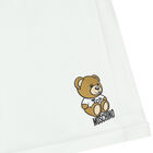 Girls White Teddy Logo Shorts, 3, hi-res