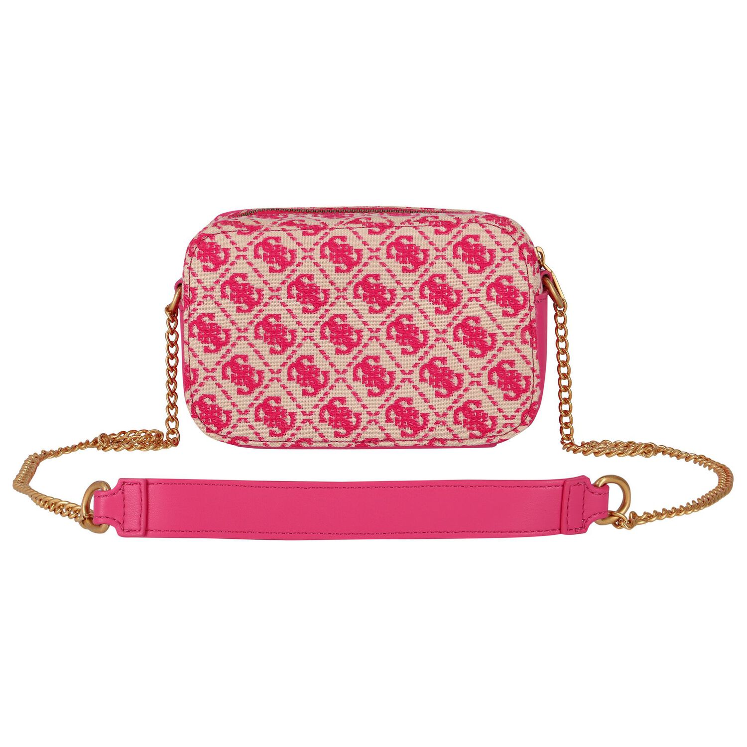 Girls Ivory & Pink Logo Bag, 1, hi-res