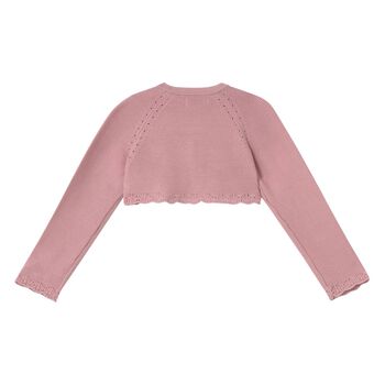 Younger Girls Pink Knitted Cardigan
