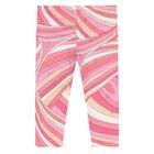 Younger Girls Pink & White Iride Leggings, 2, hi-res