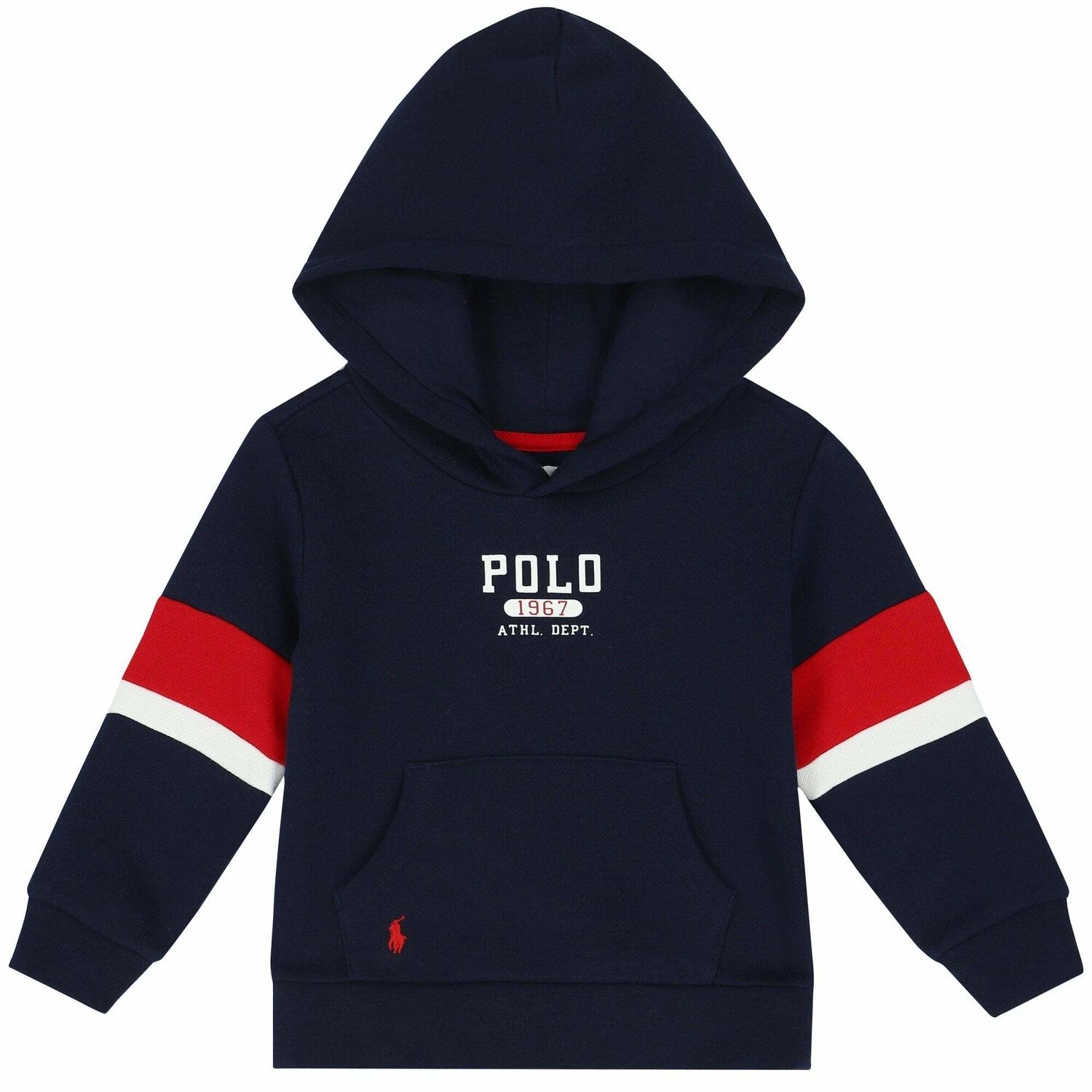Boys Navy Logo Hooded Top, 1, hi-res image number null