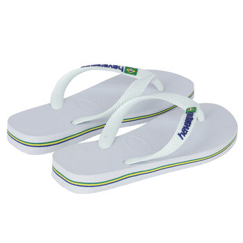 White Logo Flip Flops