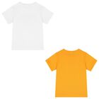 Boys White & Orange T-Shirts ( 2-Pack ), 2, hi-res