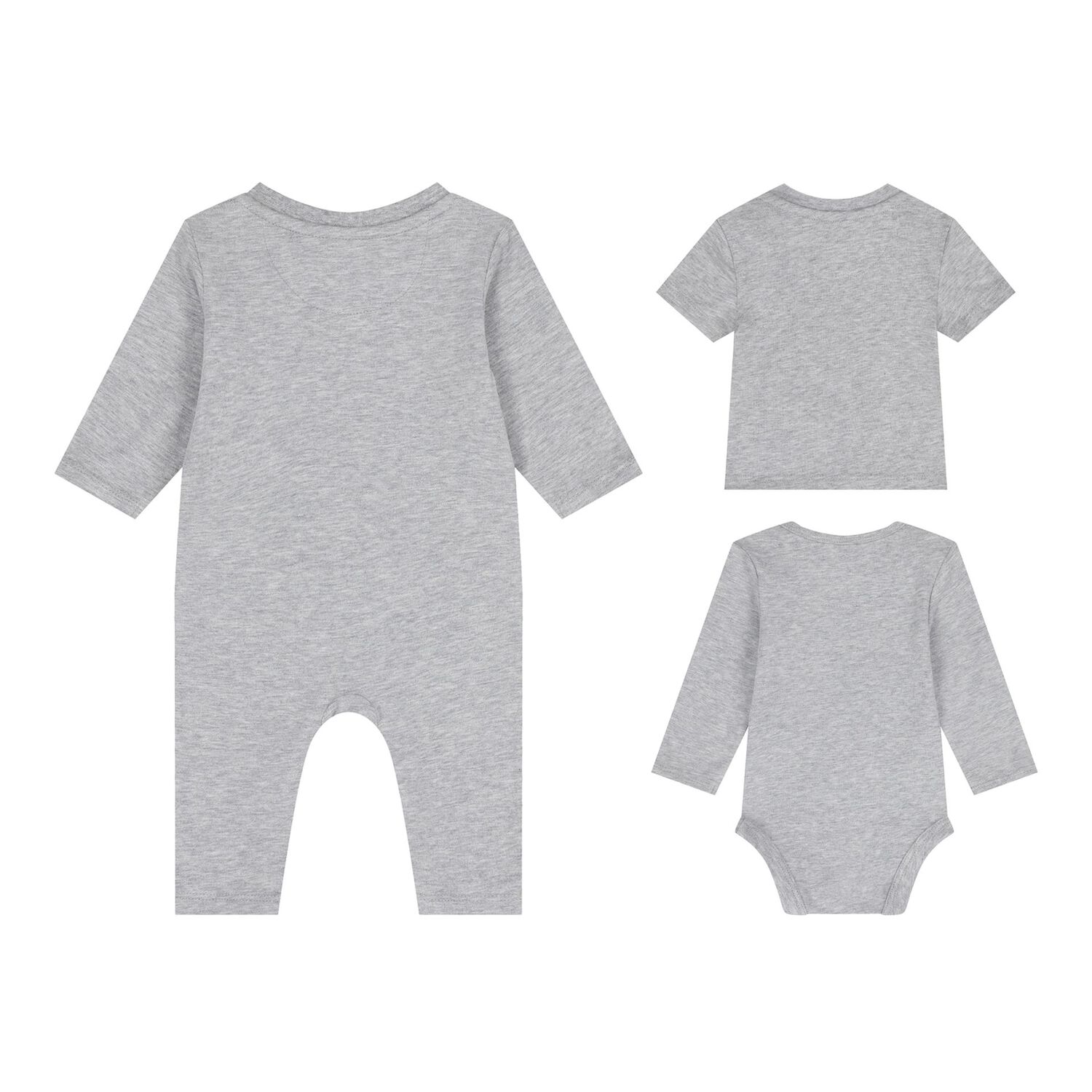 Baby Boys Grey Logo Babygrow Gift Set, 1, hi-res