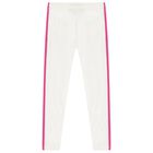 Girls White & Pink Logo Joggers, 1, hi-res