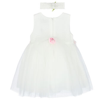 Baby Girls White Tulle Dress Set